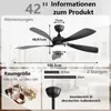 Sofucor Deckenventilator, DC 106,5 cm, fünf ABS-Flügel, mit Produktbild-Vorschau 4