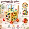 Rijoka Trotteur en bois pour bébé - Cube Avec Un Tableau Voir les images du produit 3