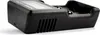 A black battery charger is shown from a side angle on a white background. Anteprima dell’immagine prodotto