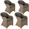 tectake® 4er Set Aluminium Rattansessel wetterfest und Produktbild-Vorschau 1