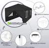 Diagram showing the assembly steps of a black party tent. Produktbild-Vorschau