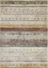 Maschinenwebteppich in der Größe 200 x 290 cm, Beige-Rot-Blau, ausgelegt auf hellem Untergrund. 
