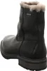 A black leather boot with fur lining, shown from the back. Produktbild-Vorschau