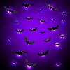 Halloween Deko,24 Stück LED Lila Fledermaus Produktbild-Vorschau 1