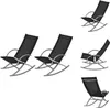 Multiple views of black rocking chairs with gray frames against a white background. Podgląd zdjęcia produktu