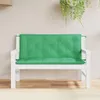 A green bench cushion is placed on a white wooden bench. Anteprima dell’immagine prodotto