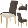 Stuhlhusse Stretch Braun - Samt - Universal - Esszimmer Produktbild-Vorschau 1