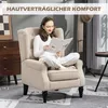 HOMCOM Čalúnené kreslo s ušami, s prešívaním, vysokým Náhľad obrázku produktu 6