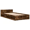 vidaXL Rám postele se zásuvkou kouřový dub 90x200 cm Náhled obrázku produktu 3
