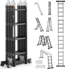 A collage of images showing a multi-purpose ladder in various configurations and some accessories. Anteprima dell’immagine prodotto