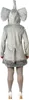 O1027-42-44 grau-rosa Damen Elefanten Kleid Gr.42-44 Produktbild-Vorschau 3