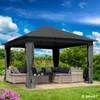 Alu Pavillon INFINITY 4x4m dunkelgrau inkl. LEDs Produktbild-Vorschau 3