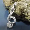 Anhänger 28x11mm Notenschlüssel mit weißen Zirkonia 925 Produktbild-Vorschau 2