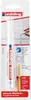 The image shows the packaging of a grout marker, with a hand using the marker on a tiled surface in the background. Produktbild-Vorschau