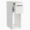 A white nightstand with one drawer partially open, showing the drawer slides and interior. The nightstand has an open shelf at the bottom. Náhľad obrázku produktu