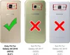 Three phone backs are shown, with one marked with a checkmark and two with red X's, indicating compatibility. Produktbild-Vorschau