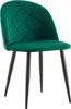 A green velvet chair with black metal legs is shown against a white background. Produktbild-Vorschau
