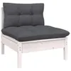 6-tlg. Garten-Lounge-Set mit Kissen Weiß Kiefernholz Produktbild-Vorschau 5
