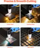 A collage of four images showing a plasma cutter in action on different materials. Anteprima dell’immagine prodotto