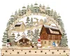 3D Schwibbogen Lichterbogen Holzschnitt Winterdorf und Produktbild-Vorschau 1