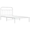 vidaXL Cadre de lit avec tête de lit en métal blanc 100x200 Voir les images du produit 4
