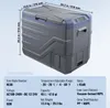 A portable car refrigerator with dimensions and specifications displayed. Produktbild-Vorschau