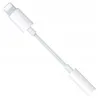 A white adapter cable with a lightning connector on one end and a 3.5mm jack on the other. Podgląd zdjęcia produktu