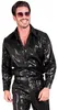 Chemise à paillettes pour homme, noire, S-M Voir les images du produit 3