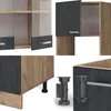 Eckküche Vicco R-Line Schwarz Beton/Goldkraft Eiche 247 x Produktbild-Vorschau 7