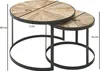 WOHNLING Couchtisch 2er Set Mango Massivholz Satztisch Rund Produktbild-Vorschau 3