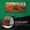 Küche Wohnzimmer Wand Leinwand Uhr 60x30 Gemälde Wald Bäume Produktbild-Vorschau 5