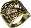 Edelstahl Ring Strass Herz Gr. 59 = 18,8 mm Bronze Produktbild-Vorschau 1