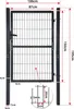 JOIEYOU Doppelstabmattenzaun Gartenzaun Tor Metall Produktbild-Vorschau 2