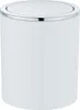 A white trash can with a silver rim and lid. Anteprima dell’immagine prodotto
