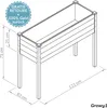 A line drawing diagram of a raised garden bed with dimensions indicated. Produktbild-Vorschau