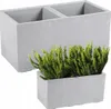 Two concrete planters, one with green plants, on a white background. Anteprima dell’immagine prodotto