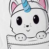 style3 Unicorn Pocket Cat Damen T-Shirt Einhorn Katze Produktbild-Vorschau 2