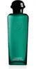 A product shot of a green perfume bottle with a black cap. Produktbild-Vorschau
