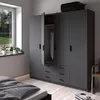 Spell Kleiderschrank B183 cm 4 Türen und 3 Schubladen matt Produktbild-Vorschau 2