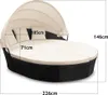 CASARIA® Sonneninsel Lounge Set ø226cm Polyrattan Faltbares Produktbild-Vorschau 9