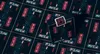 A deck of playing cards is placed on a surface with a repeating pattern of futuristic designs. Voir les images du produit