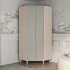 Jugendzimmer Eckschrank in Sandbeige mit grau fühlbare Produktbild-Vorschau 6