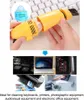 A collage showing a mini USB vacuum cleaner and various electronic devices it can clean. Voir les images du produit