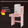 SONNI 70x40x140cm Różowa toaletka z komodą z regulacją Podgląd zdjęcia produktu 1