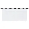 A white sheer curtain with a leaf embroidery pattern hanging from a curtain rod. Produktbild-Vorschau