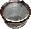 A close-up, top-down view of a glass jar with a red rubber seal and metal clips. Produktbild-Vorschau