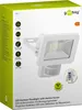 The image shows the packaging of a goobay LED outdoor floodlight with a motion sensor. Produktbild-Vorschau