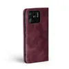 A burgundy flip case for a Xiaomi Redmi 10C phone is shown against a white background. Produktbild-Vorschau