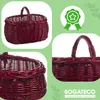 Collage of images showing a wicker basket from different angles, with a badge and brand name. Náhled obrázku produktu