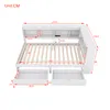 A diagram of a white bed frame with dimensions indicated by red lines and numbers. Podgląd zdjęcia produktu